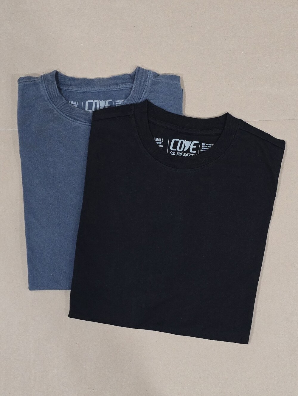 COVE USA Die On Empty Heavyweight T-Shirt 2-Pack - Black & Washed Navy (Small)